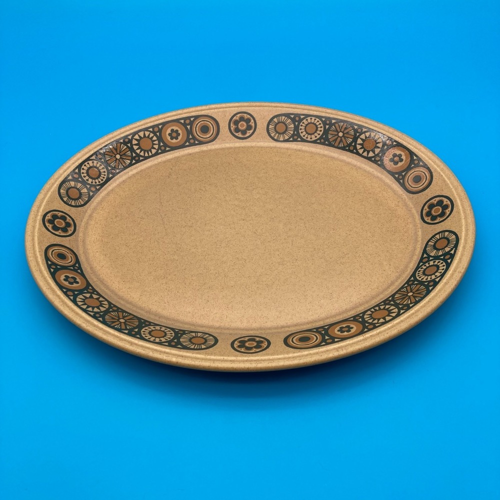 Vintage 1970s Kiln Craft Bacchus Pattern Oval Serving Plater Made in England